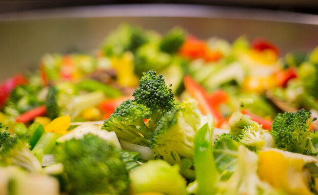 Vegetables in a pan
